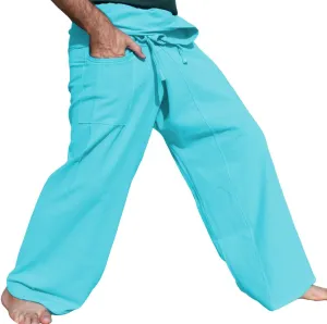 RaanPahMuang Brand Plain Thick Muang Cotton Fisherman Wrap Tall Pants