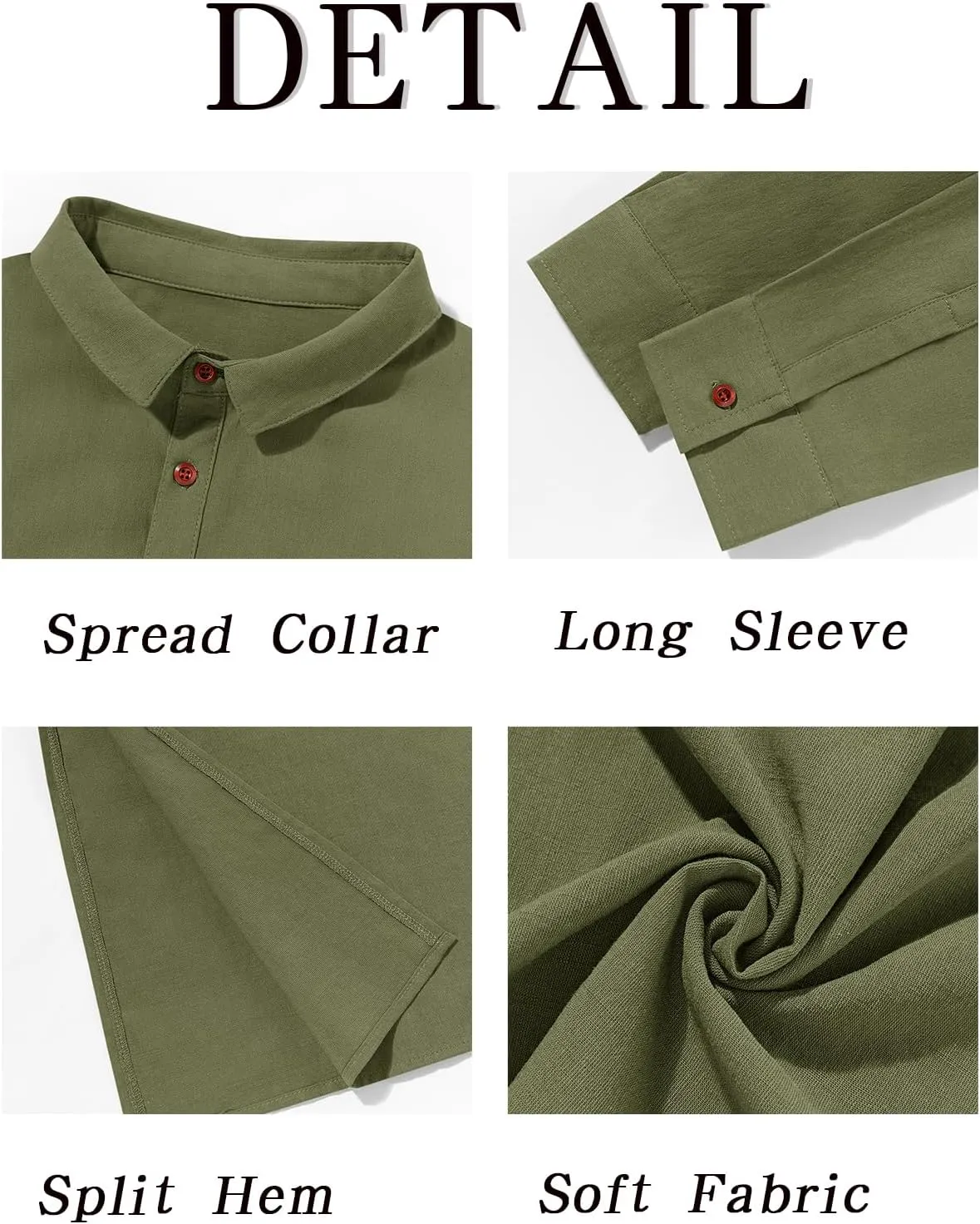 Runcati Mens Kaftan Robe Thobe Button Down Long Sleeve Cotton Linen Casual Muslim Gown Polo Shirt Kurta Tops