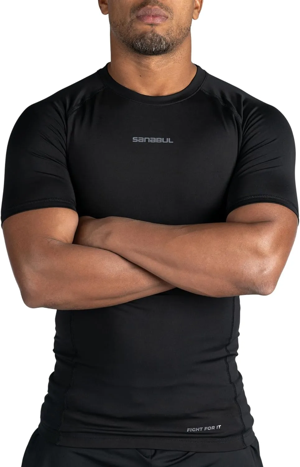 Sanabul Model Zero Rash Guard Short Sleeve Compression Shirts for Men | MMA BJJ T Shirt | Workout Cross Training Rash Guard