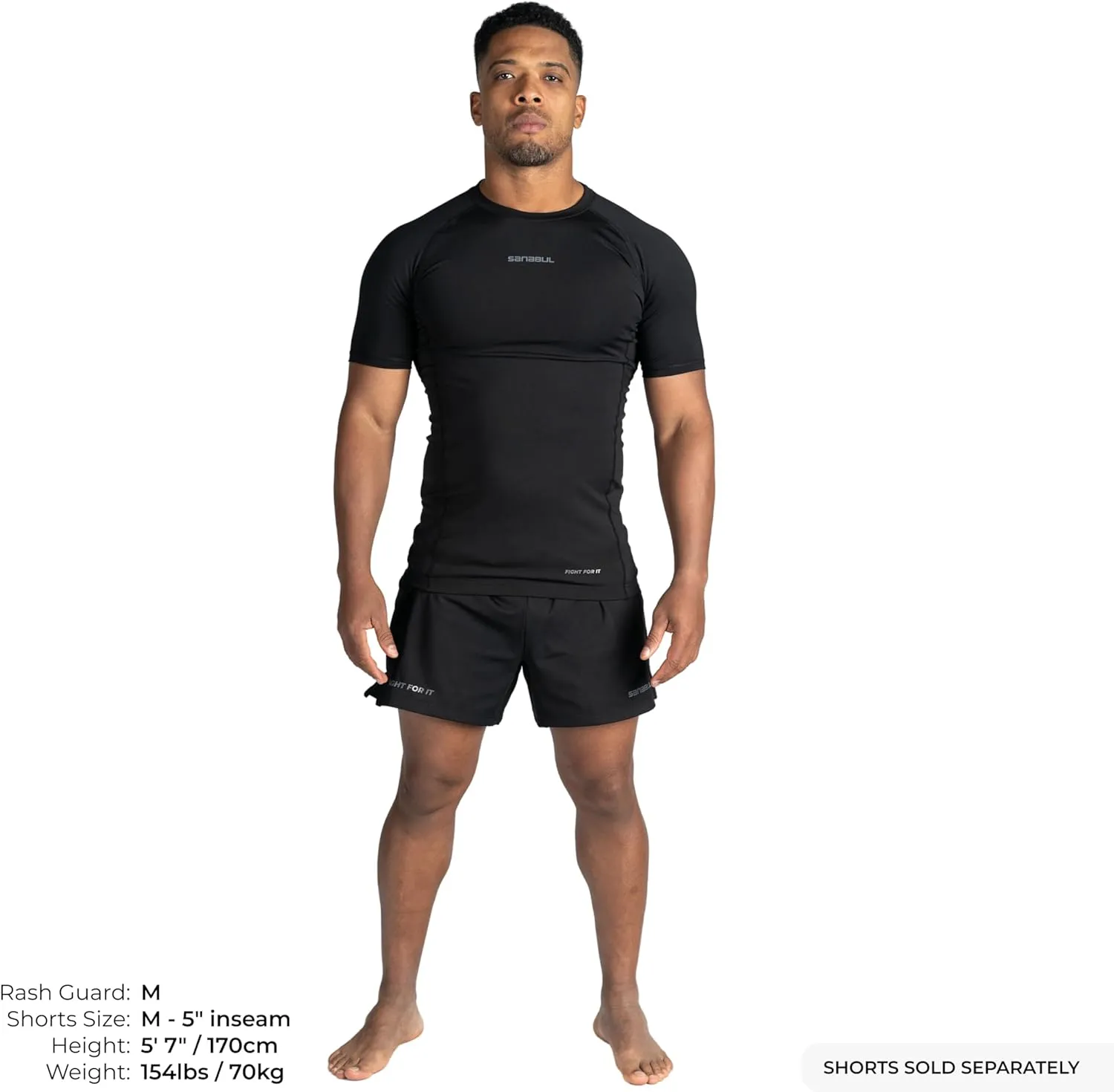 Sanabul Model Zero Rash Guard Short Sleeve Compression Shirts for Men | MMA BJJ T Shirt | Workout Cross Training Rash Guard