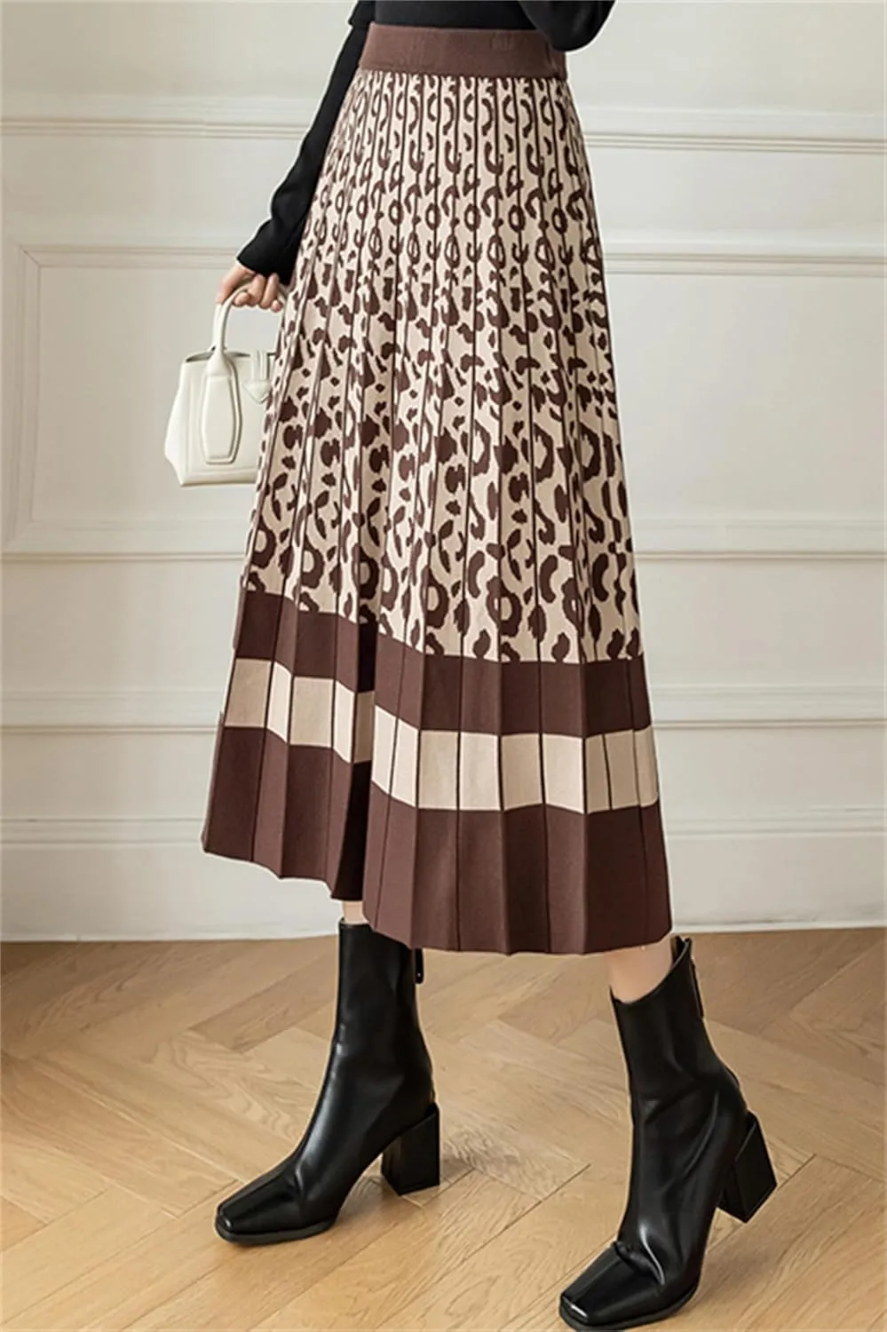 SANGTREE Women's Pleated Knit Maxi Skirt
