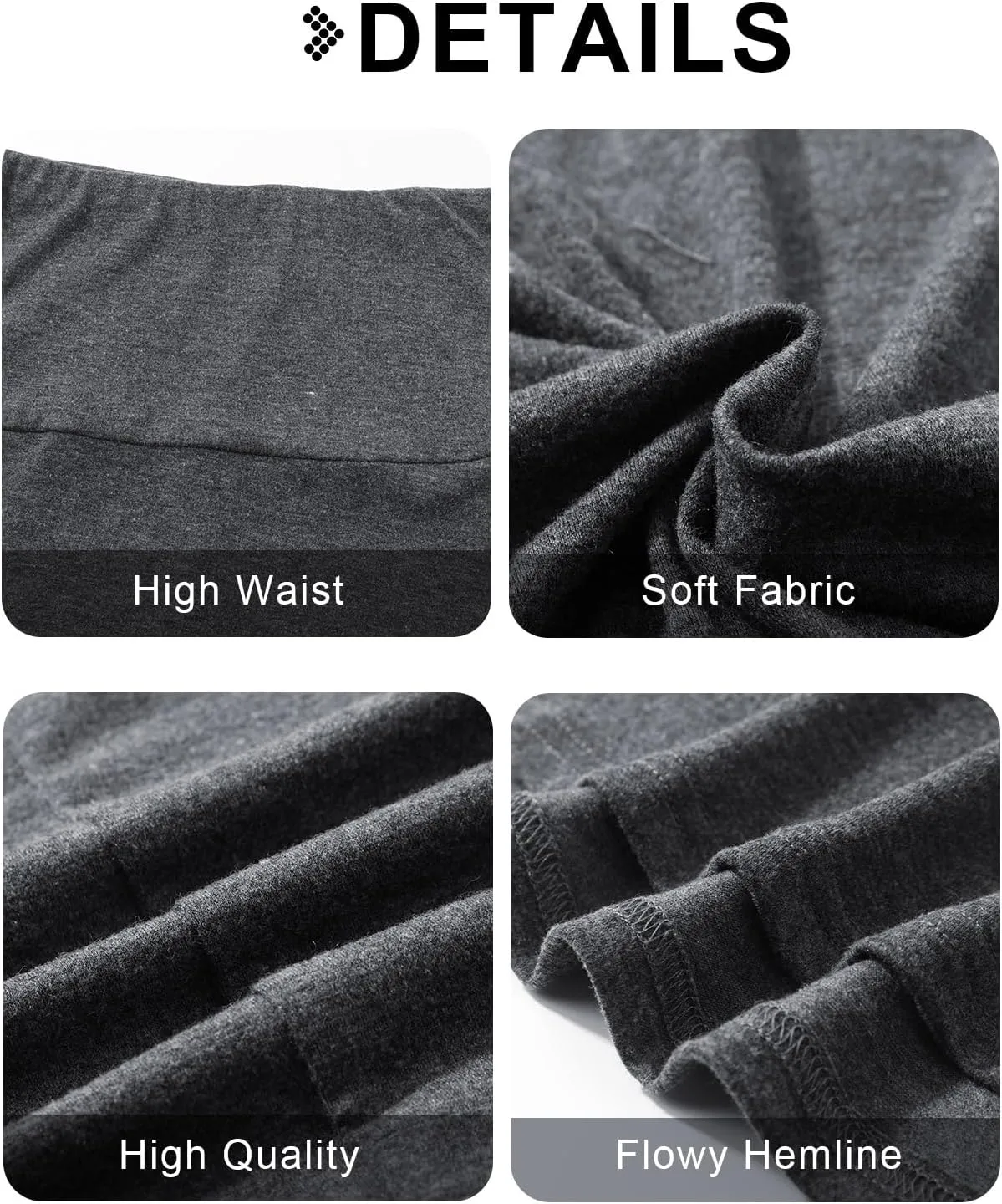 SEAFORM Casual Flowy Long Skirts for Women, Jersey Knit Fabric Good Elasticity Ankle Length Maxi Skirt with High Waist.