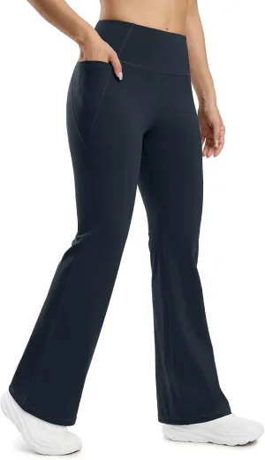 Seamaid Fleece Lined Pants Women 30" Water Resistant Flare Leggings Winter Bell Bottom Yoga Pants with Pockets Hiking