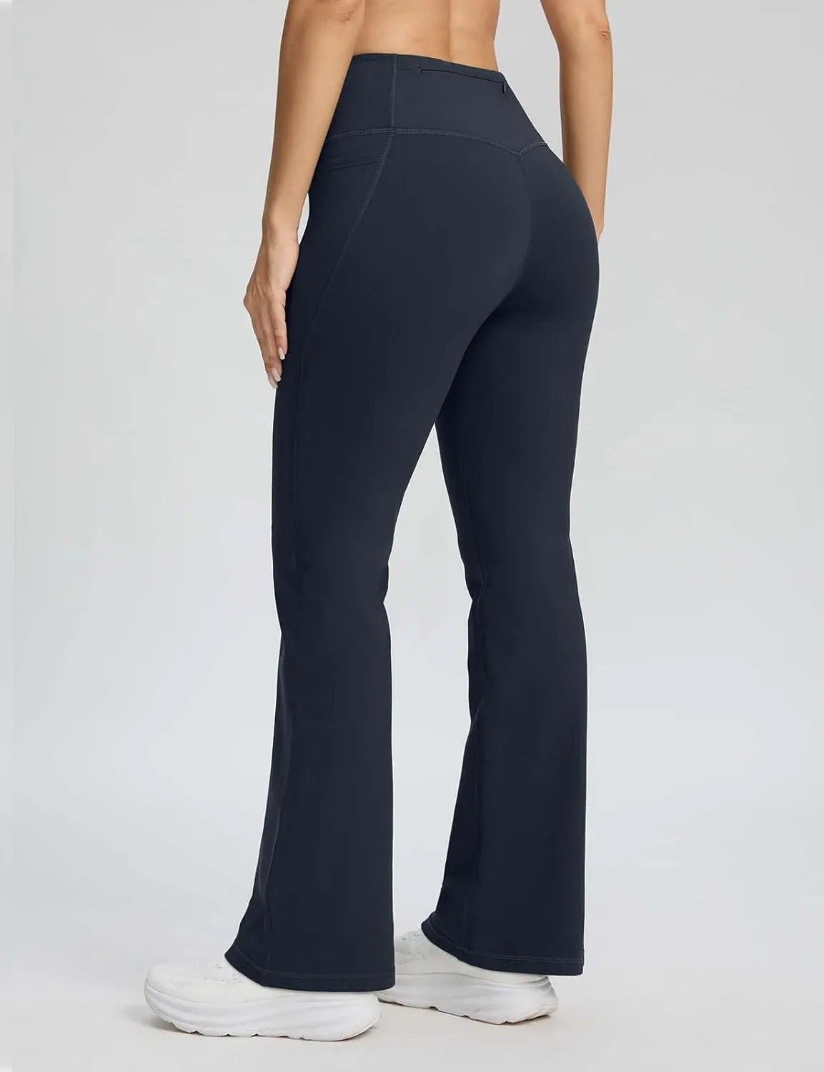 Seamaid Fleece Lined Pants Women 30" Water Resistant Flare Leggings Winter Bell Bottom Yoga Pants with Pockets Hiking