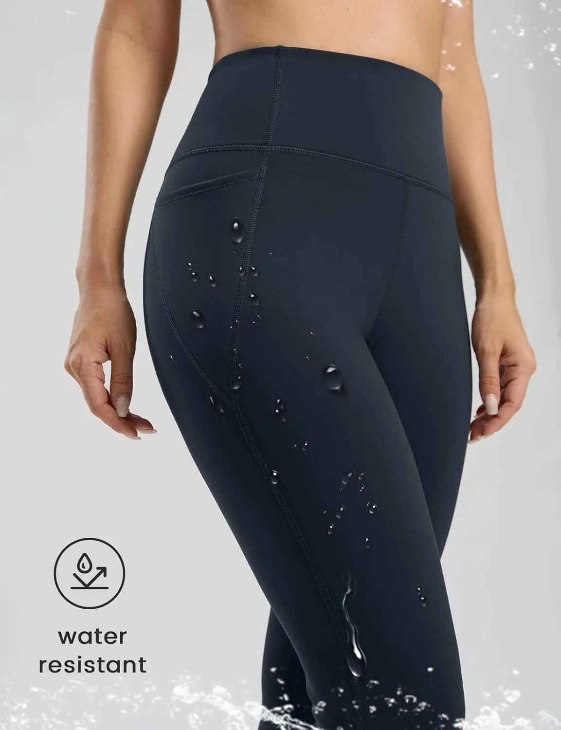 Seamaid Fleece Lined Pants Women 30" Water Resistant Flare Leggings Winter Bell Bottom Yoga Pants with Pockets Hiking