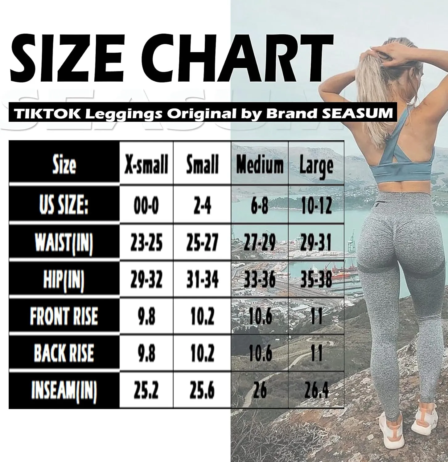 SEASUM Women High Waisted Seamless Leggings Smile Contour Workout Gym Yoga Pants Tights