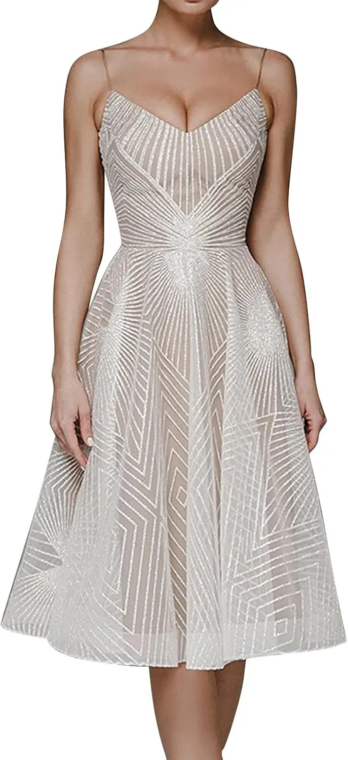Semi Formal Dresses for Women Evening Party Plus Size Midi Cocktail Elegant Homecoming Prom Dress Summer Beach Dress
