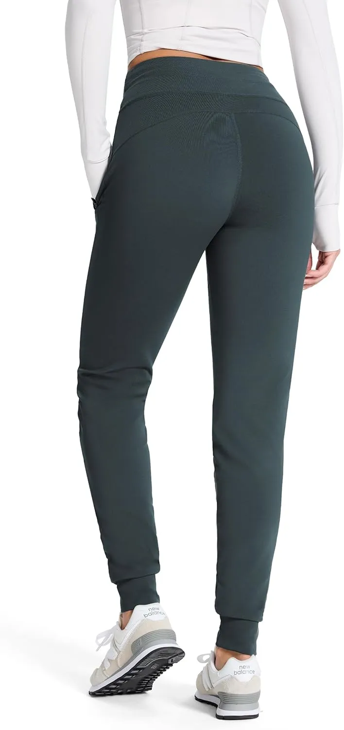 SEVEGO Women 30"/32"/34"/36" Tall Inseam Fleece Lined Joggers Water Resistant Hiking Pants with Zipper Pockets
