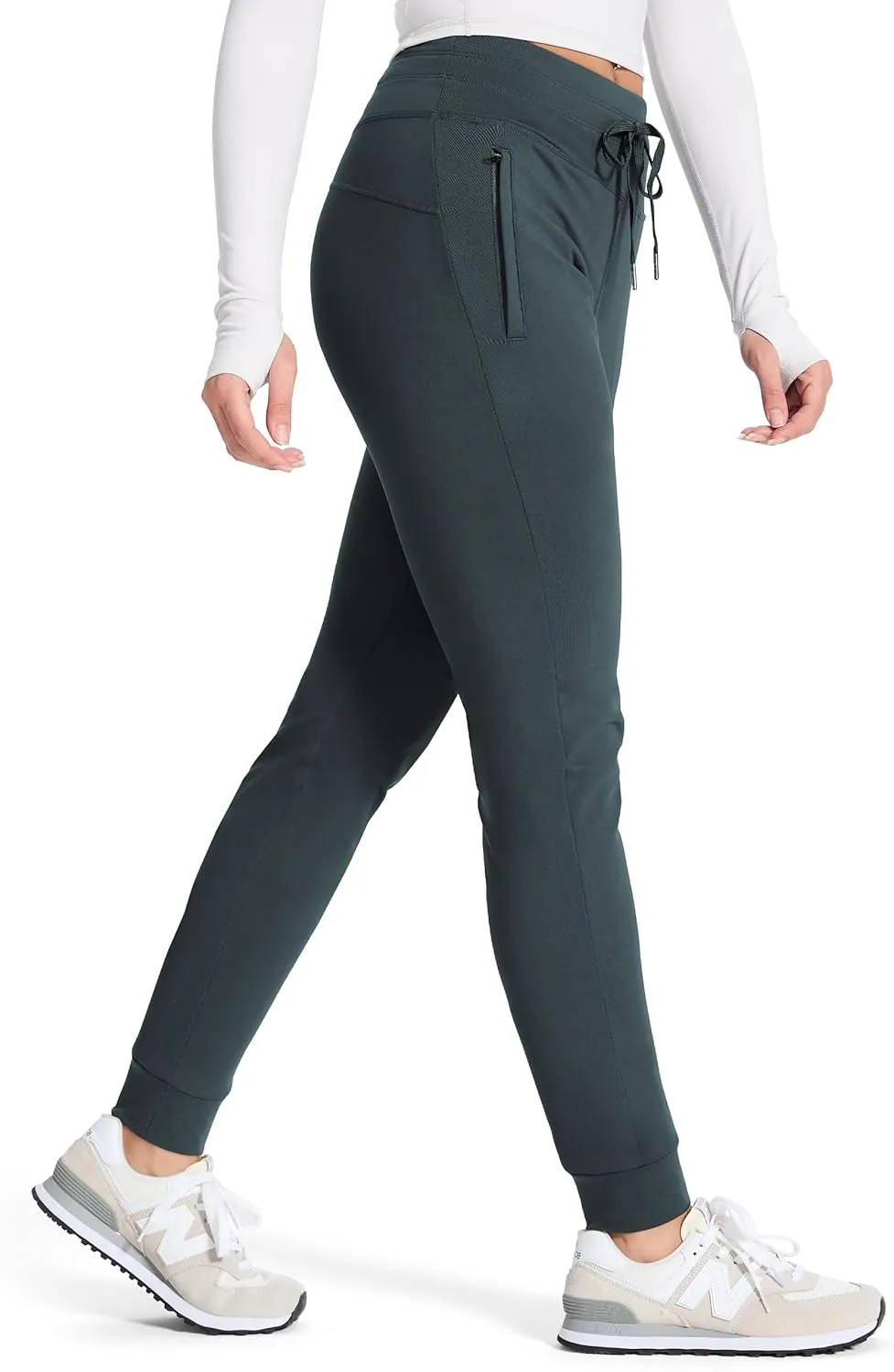 SEVEGO Women 30"/32"/34"/36" Tall Inseam Fleece Lined Joggers Water Resistant Hiking Pants with Zipper Pockets