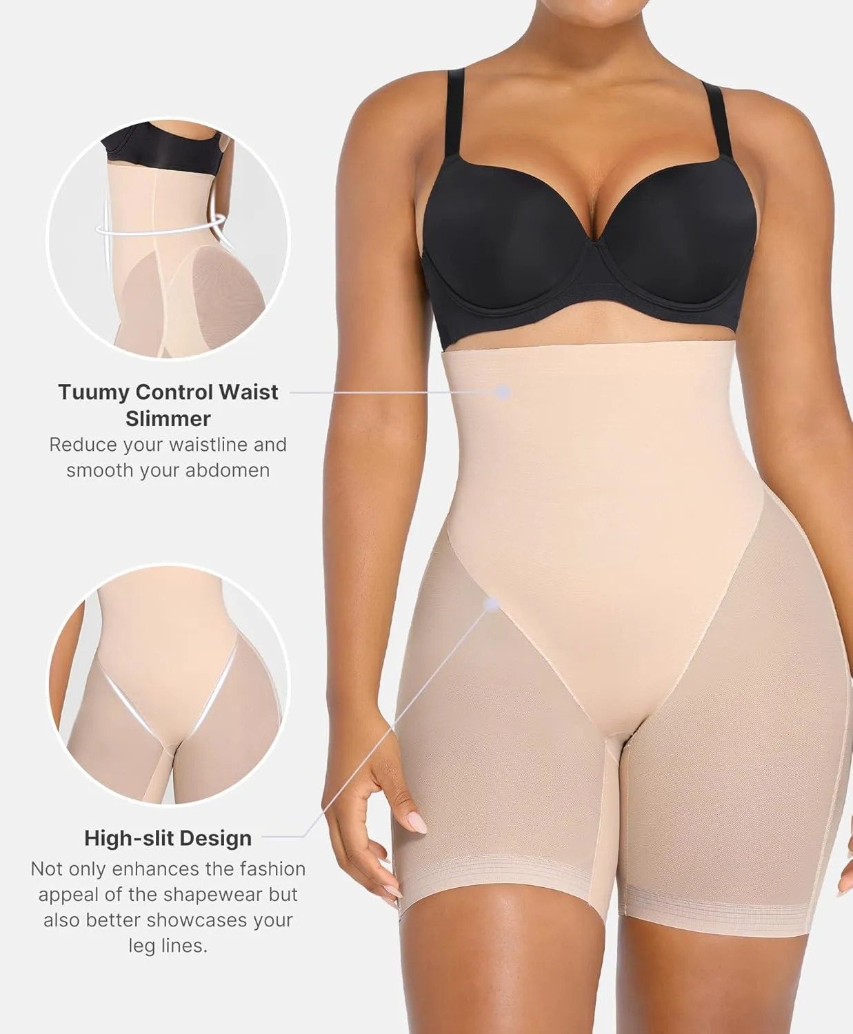 SHAPELLX Shapewear Tummy Control High Waist Shaping Butt Lifting Shorts Cincher Girdle Womens Body Shaper Panties