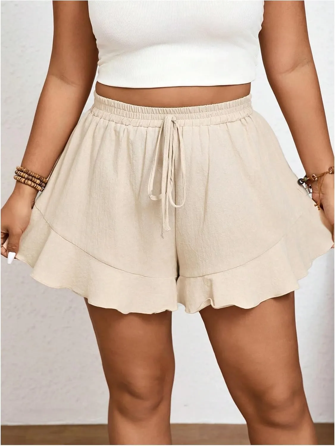 SOLY HUX Womens Plus Size 2 Packs Summer Flowy Shorts Lounge Vacation Clothing