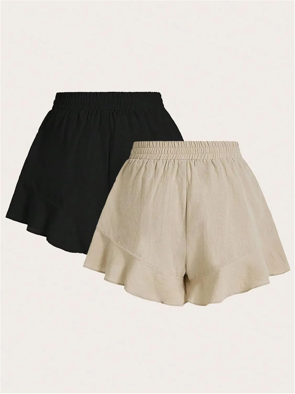 SOLY HUX Womens Plus Size 2 Packs Summer Flowy Shorts Lounge Vacation Clothing