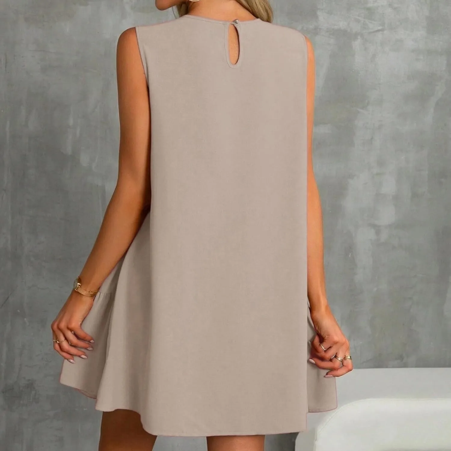 Summer Dresses for Women 2025 Vacation Tshirt Ruffle Hem Short Sundress with Pocket Beach Casual Swimsuit Coverup