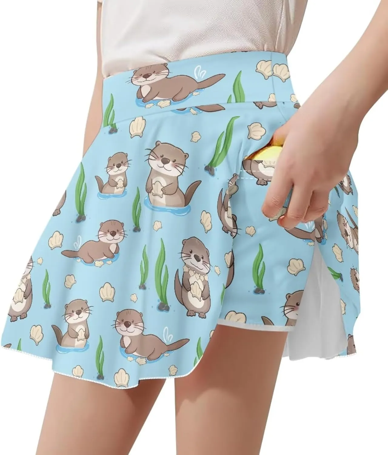 Summer Girls Athletic Skirts Built in Shorts with Pocket Skorts for School/Party 5-14 Years Old