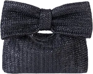 Summer Straw Clutch Purses for Women Handmade Woven Straw Handbags Bow Purse for Beach Vacation Wedding Party