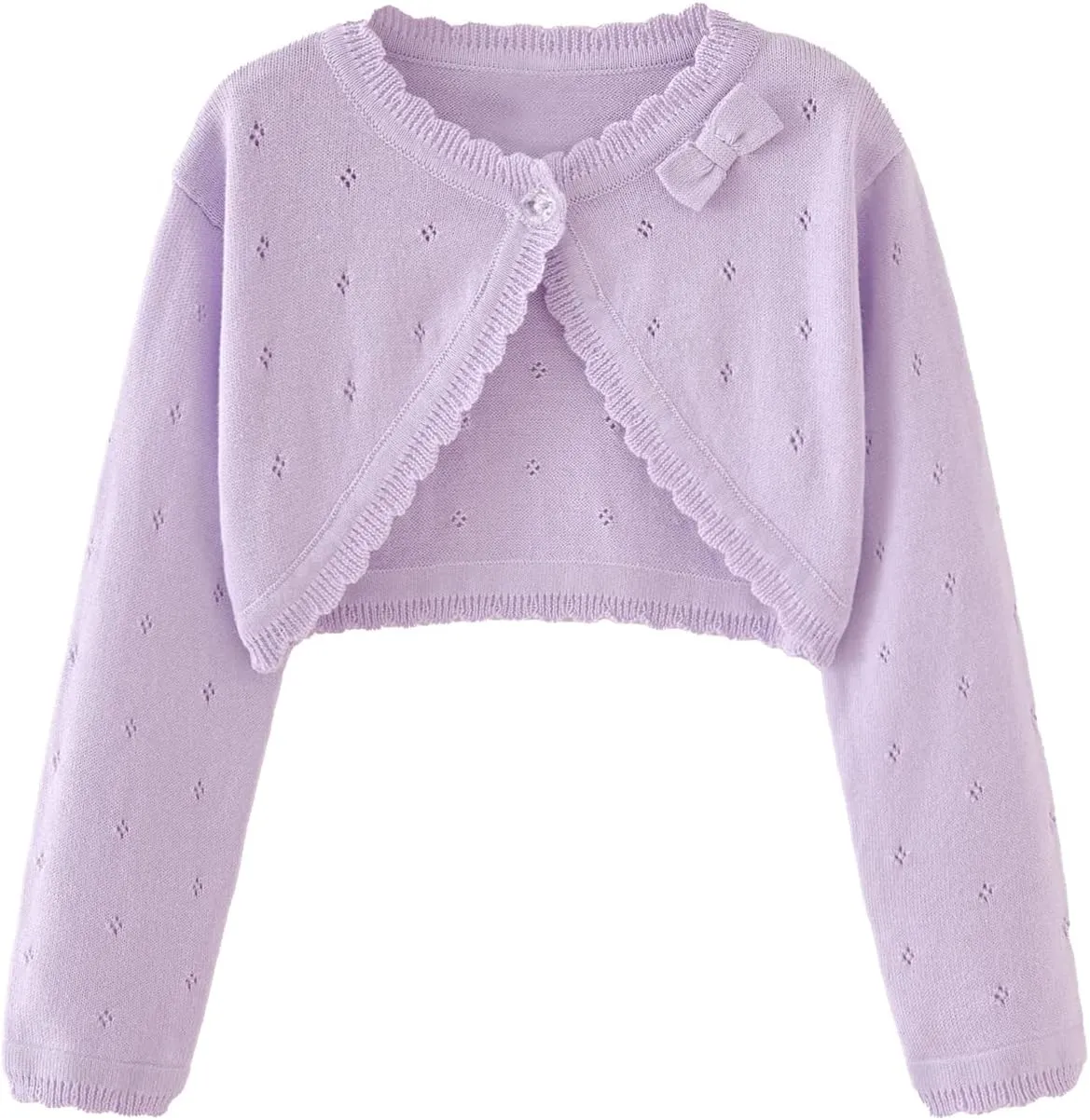 Toddler Girls Cardigan Sweater Bolero Shrug Baby Kids Long Sleeve Cropped Dress Up Button Closure Jacket Tops