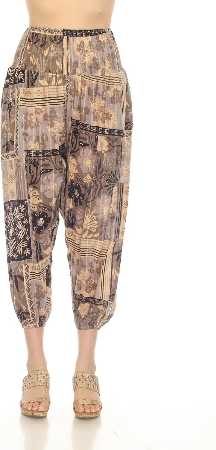 Tropical Patchwork Harem Pants