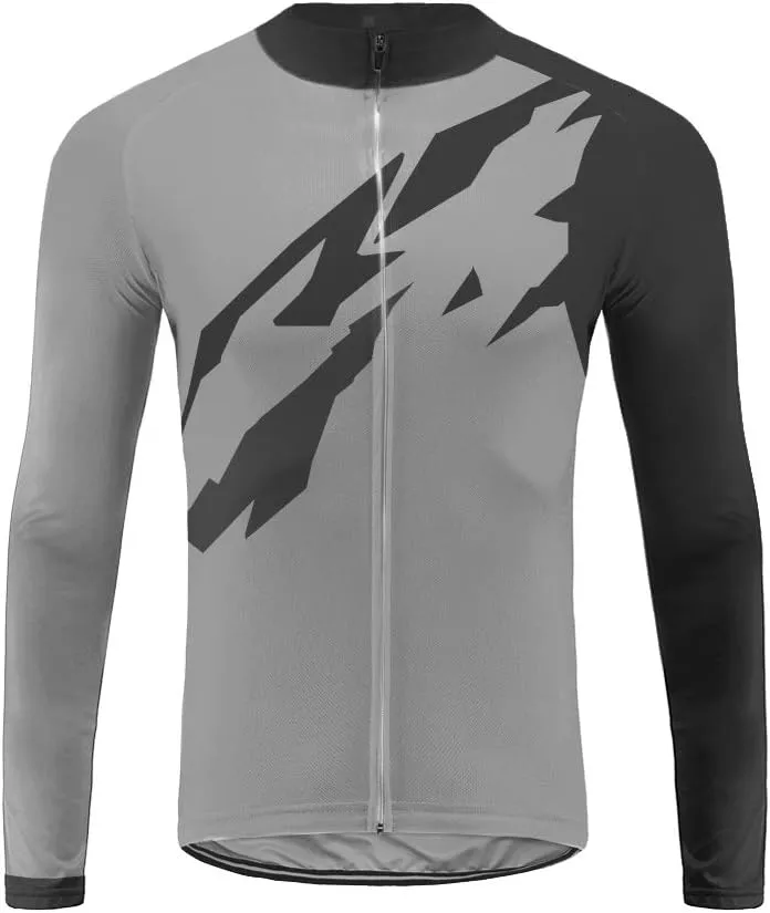 UGLY FROG Men's Cycling Jersey Long Sleeve Full Zip Bike Clothing Long Pant Suit, Quick-Dry, Bib Tight with 3D Gel Padded