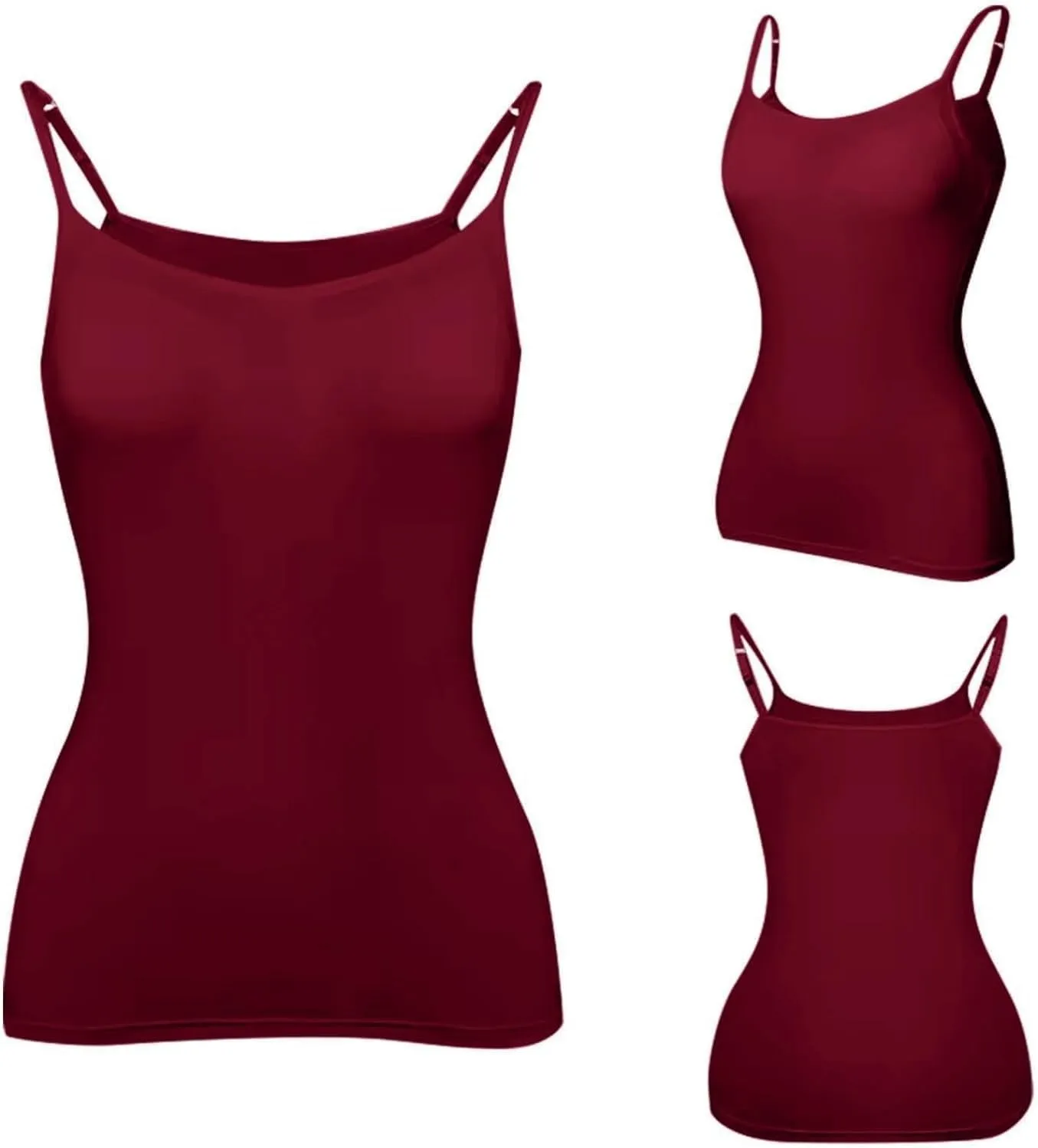 ULLiaN 2pcs Womens Camisole with Shelf Bra Workout Yoga Adjustable Spaghetti Strap Tank Tops Athletic Compression Basic