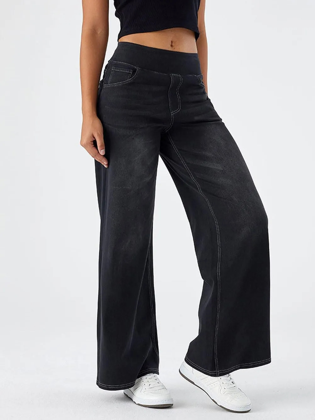 utcoco Straight Leg Jeans for Women 2025 Loose Y2K High Waist Wide Leg Macroelastic Denim Pants Trousers