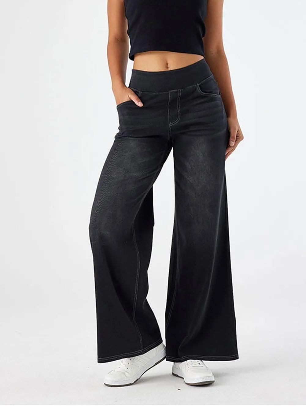 utcoco Straight Leg Jeans for Women 2025 Loose Y2K High Waist Wide Leg Macroelastic Denim Pants Trousers