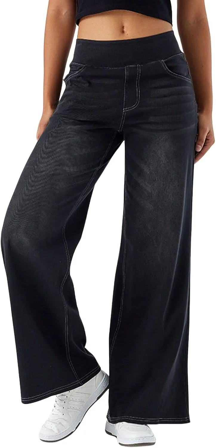 utcoco Straight Leg Jeans for Women 2025 Loose Y2K High Waist Wide Leg Macroelastic Denim Pants Trousers