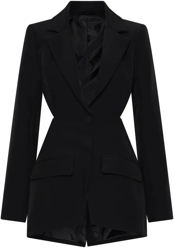 utcoco Women's Y2K Two Piece Set Hollow Out Waist Blazer Jacket Lace Pants Set ClubwearOrder Separately
