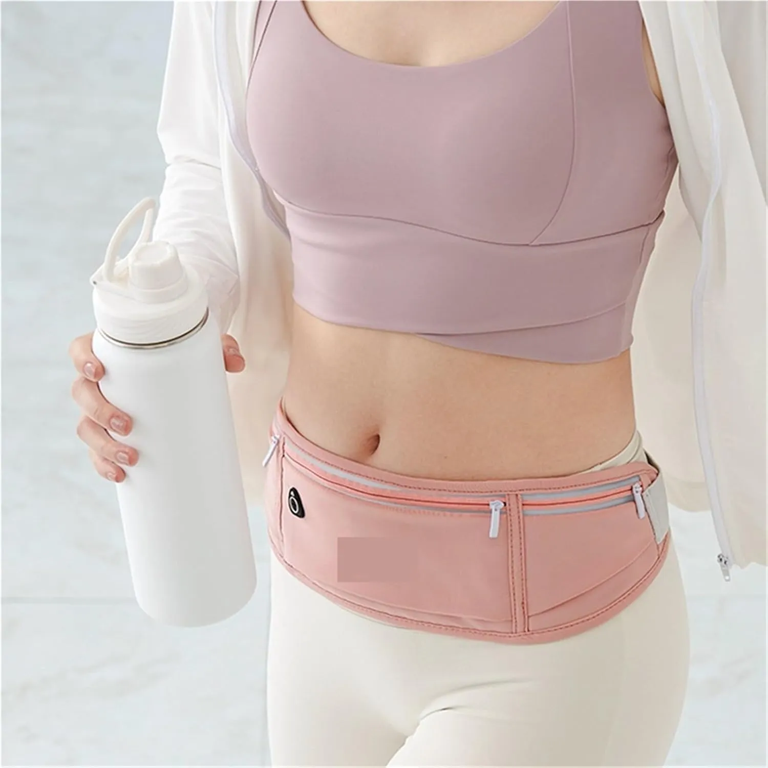 Waist Bag Sports Men Belt Bag Ultra-Thin Waterproof Mini Women Run Light Waist Pouch Anti-theft Waist Packs For Fitness and Running(Blue)