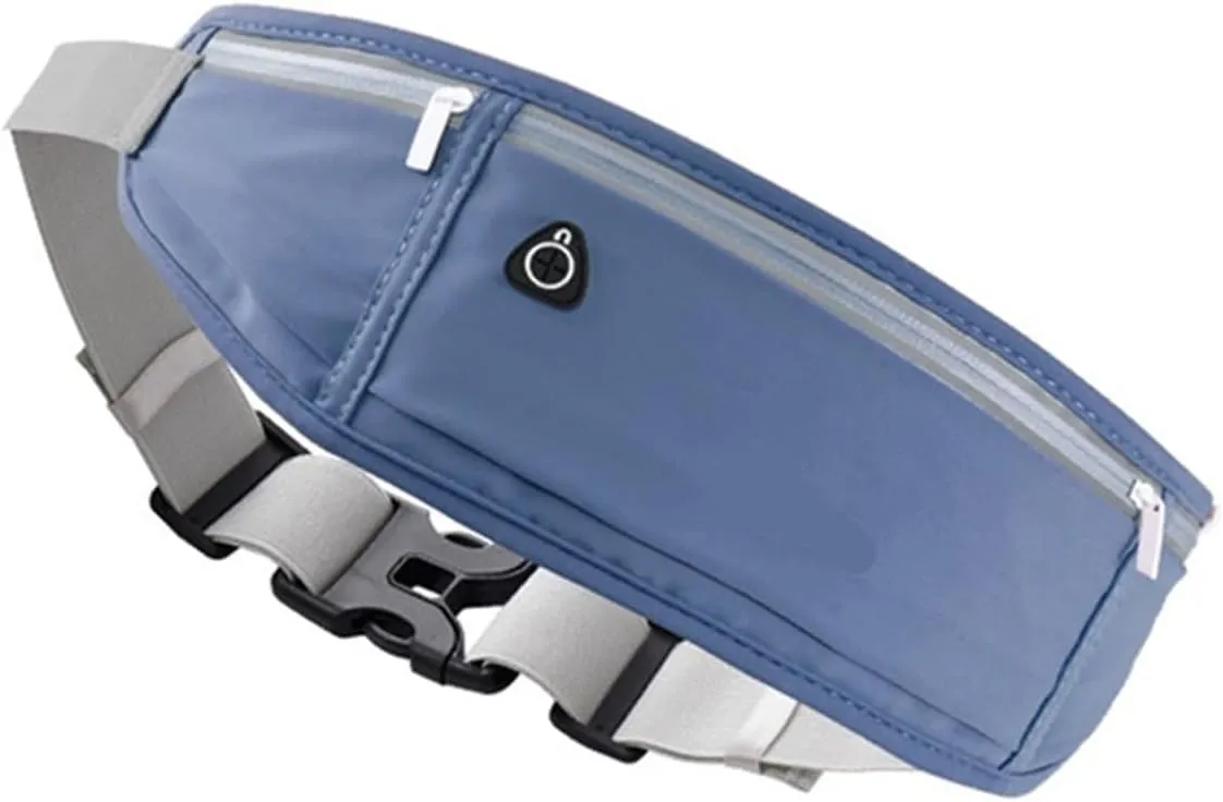 Waist Bag Sports Men Belt Bag Ultra-Thin Waterproof Mini Women Run Light Waist Pouch Anti-theft Waist Packs For Fitness and Running(Blue)