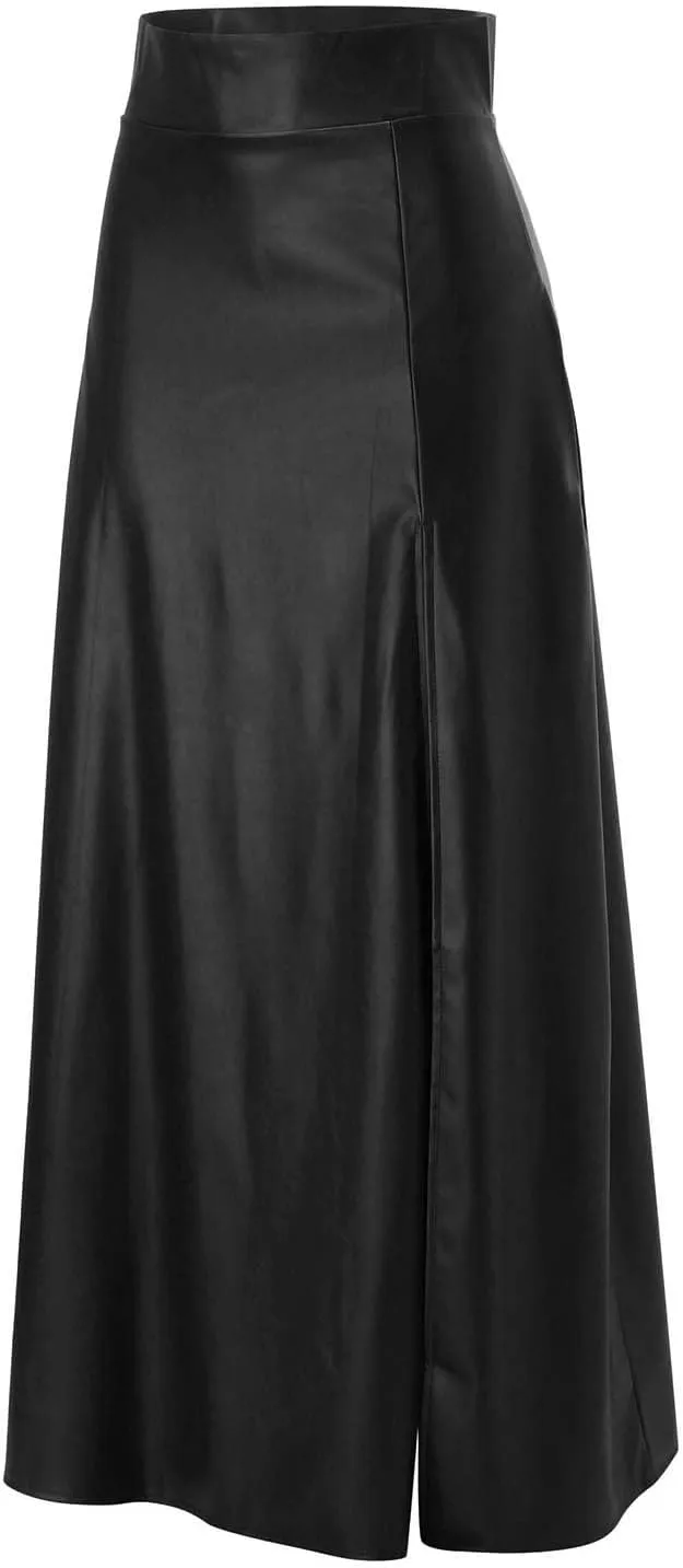 Woman New Sexy Leather Clothes High Split Irregular Skirt Leather Skirt Sexy Skirts for Women