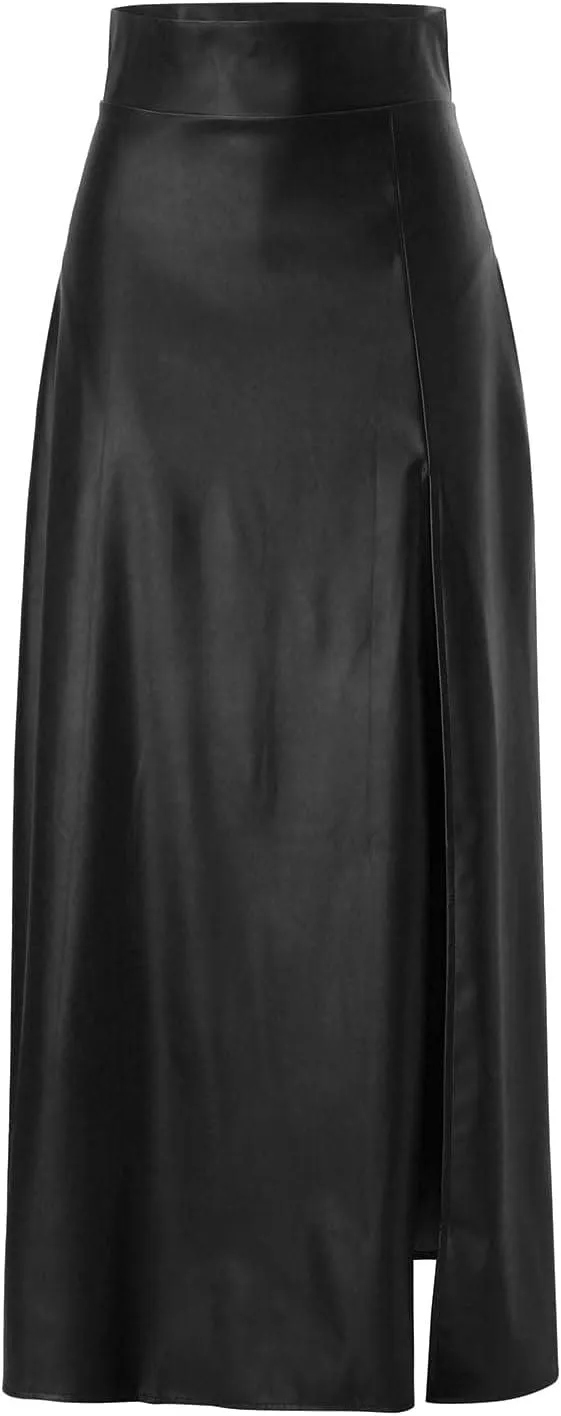 Woman New Sexy Leather Clothes High Split Irregular Skirt Leather Skirt Sexy Skirts for Women