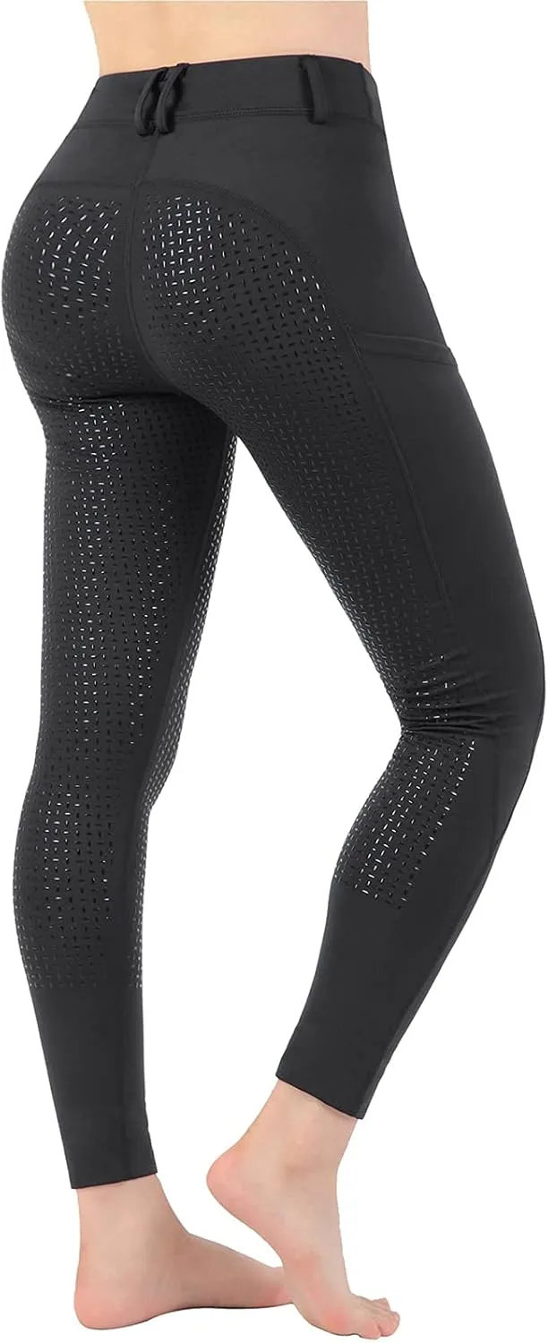 Women Riding Tights Pockets,Women Training Breeches Pants with Silicone Grip