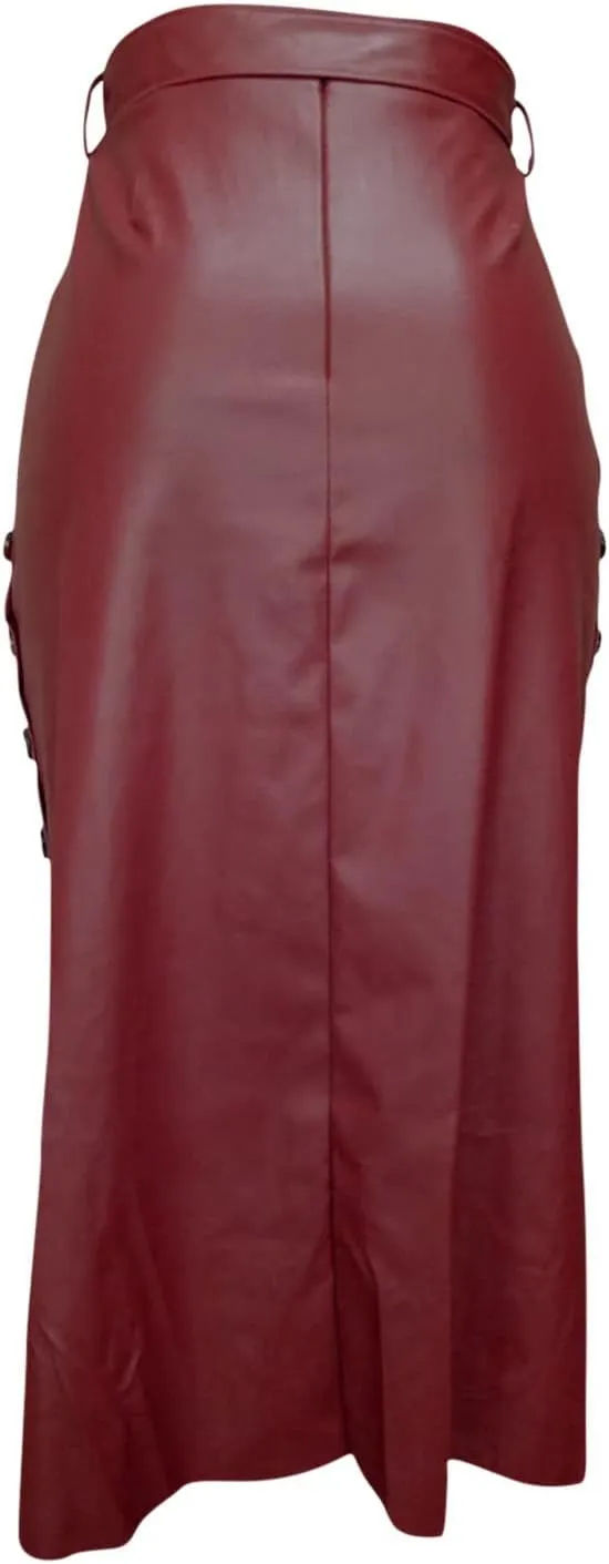Women Split Work Midi Skirts Elastic High Waisted Bodycon Pencil Skirt Elegant Slim Fit Business Dress