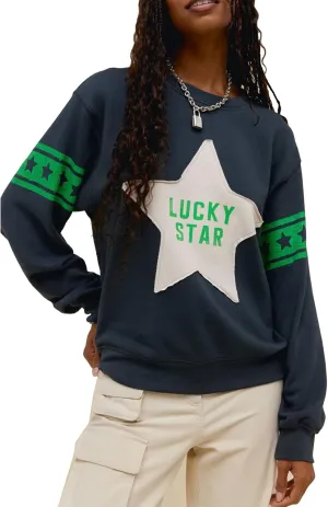 Women Star Striped Graphic Sweatshirt Long Sleeve Crew Neck Oversized Hoodie Casual Drop Shoulder Pullover Jacket
