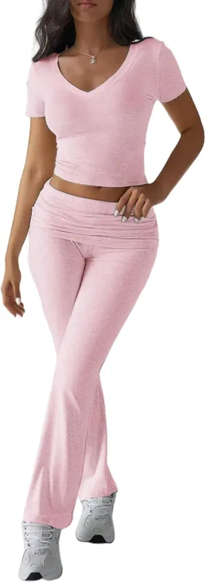 Women Two Piece Sets Workout Outfits Lounge Matching Pants Tracksuit Streetwear