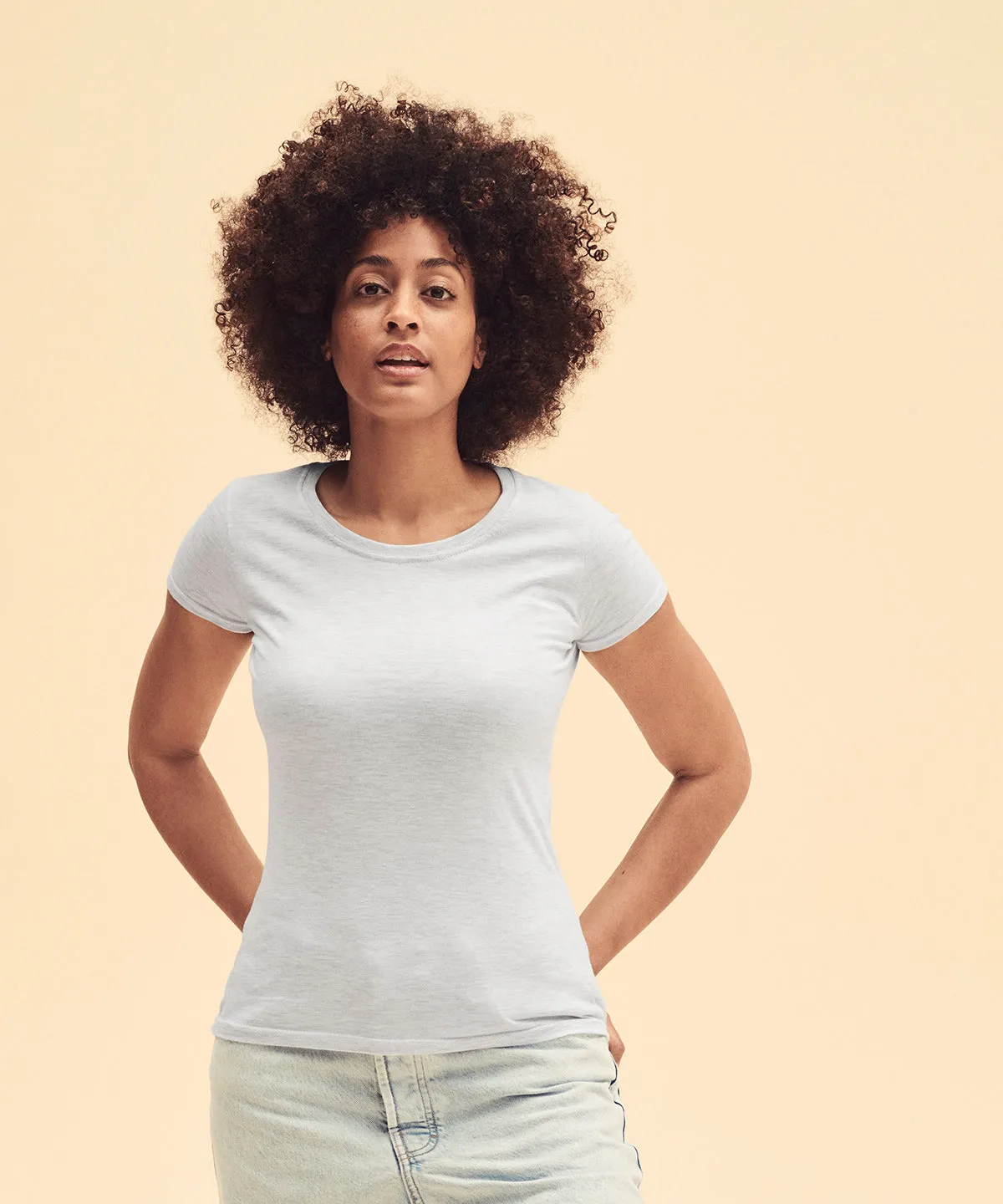 Womens Iconic 195 ringspun premium t-shirt | White
