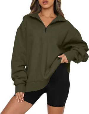 Womens Oversized Sweatshirts Hoodies Half Zip Pullover Fall Fashion Outfits 2023 Y2k Clothes