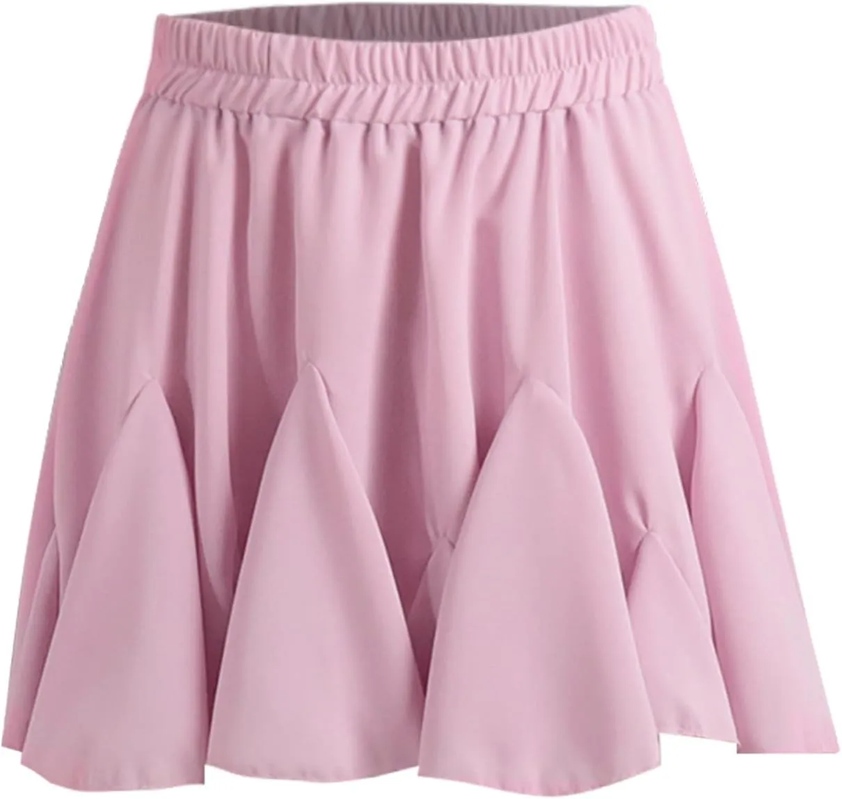 Women's Pleated Skirt Basic Casual High Waisted Summer Beach Vacation Skirts Solid Color Mini Skorts