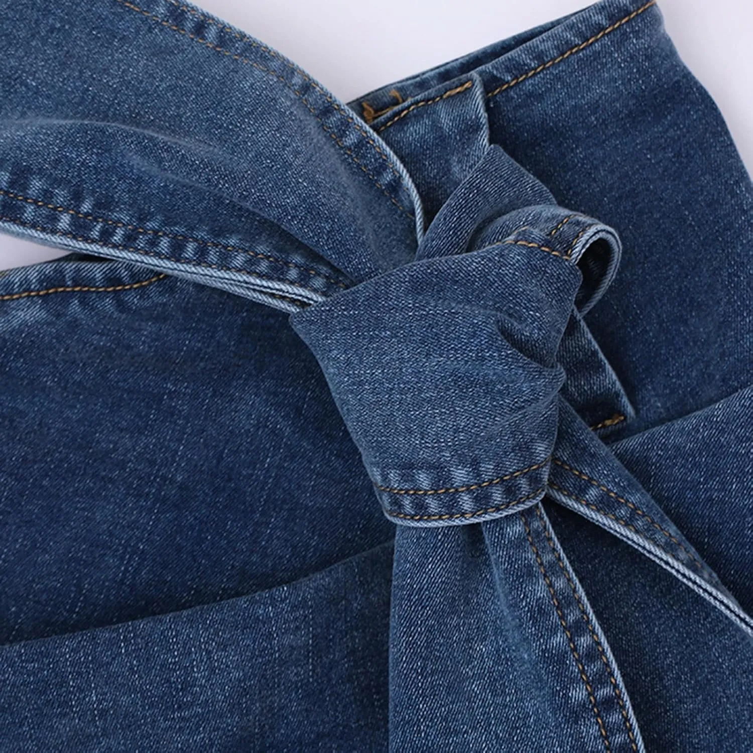 Women's Sexy Mini Jean Skirts Big Bow High Waisted Y2K Trendy Stretchy Bodycon Denim Skirts