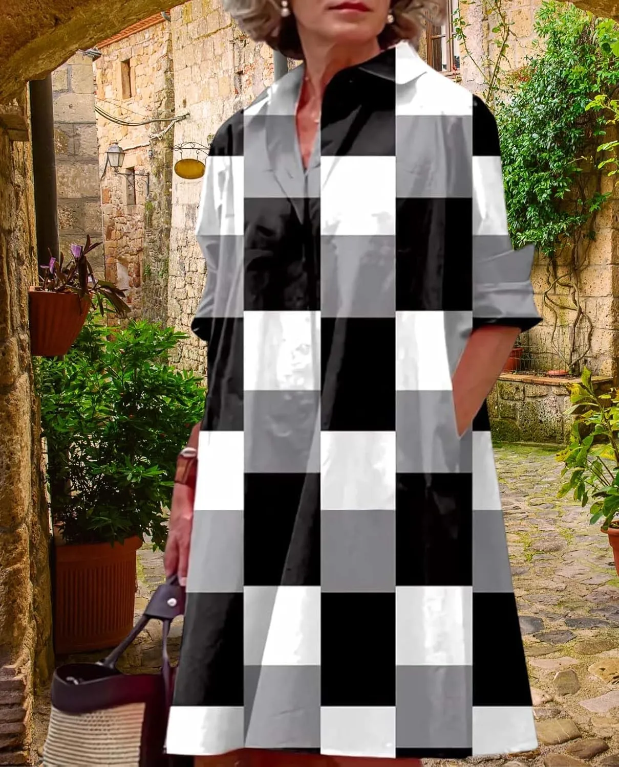 Womens Wedding Guest Button Down Dress Plus Size Linen Elegant Maxi Dress Cotton Long Lapel Shirtdress 2025 Swing