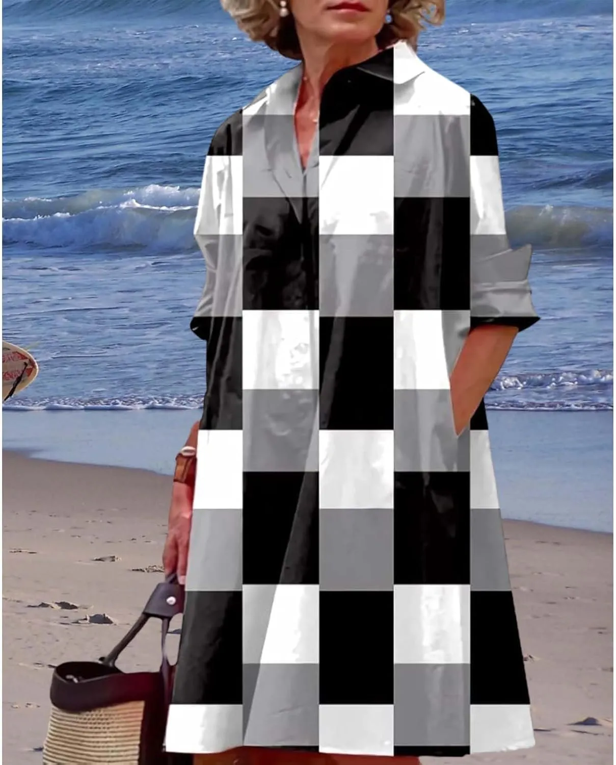 Womens Wedding Guest Button Down Dress Plus Size Linen Elegant Maxi Dress Cotton Long Lapel Shirtdress 2025 Swing