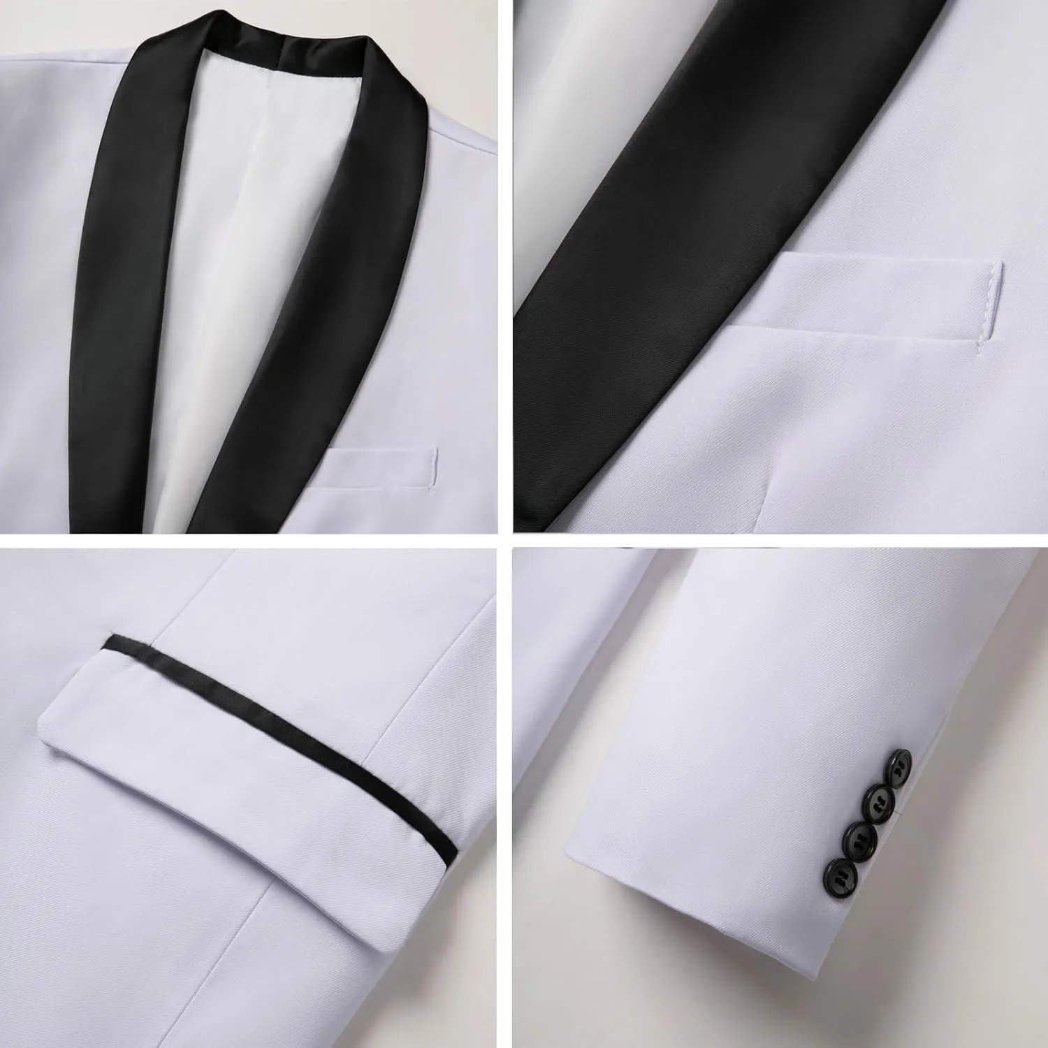 WZIKAI Mens Tuxedo Jacket Slim Fit One Button Solid Blazer Dress Suit for Wedding Prom Dinner Party