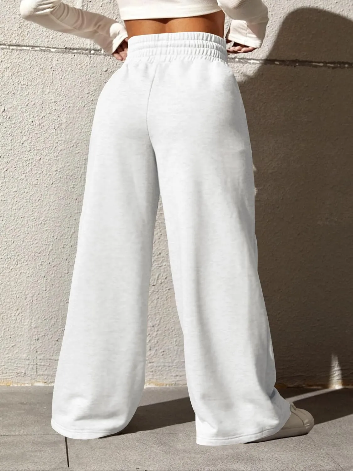 YeGine Women Plus Size Wide Leg Sweatpants Elastic Waist Loose Fit Summer Casual Drawstring Baggy Active Pants
