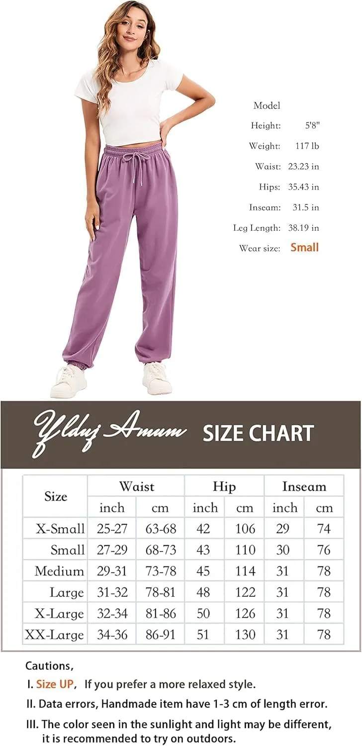 YLDUJ AMUM Women's Sweatpants Casual Drawstring Sweat Pants Workout Athletic Joggers with Pockets