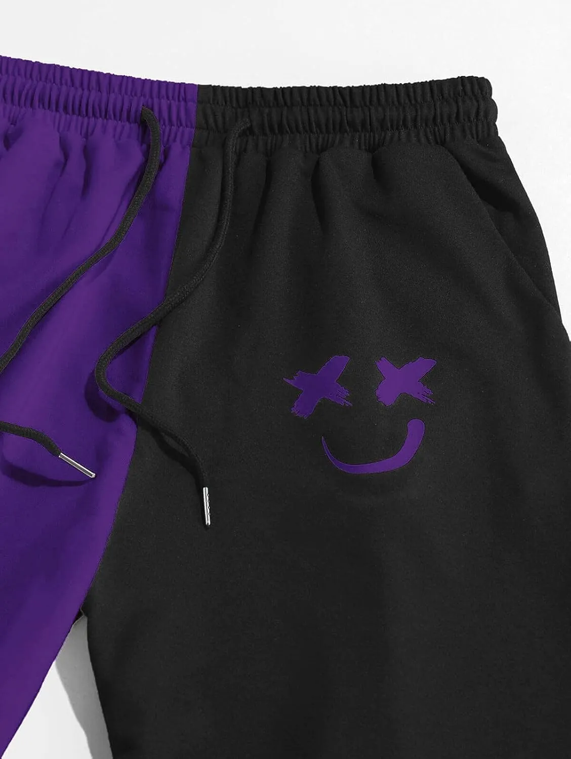 ZAFUL Men's Sweatpants Tapered Gym Running Workout Pants Cartoon Face Print Athletic Drawstring Joggers with Pockets