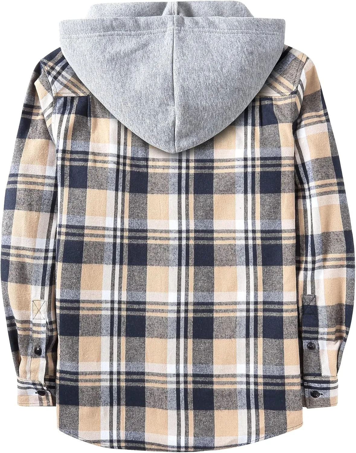 ZITY 3 Pack Men's Flannel Hoodie Shirts Long Sleeve Casual Vintage Button Down Plaid Shirt Jacket with Pocket