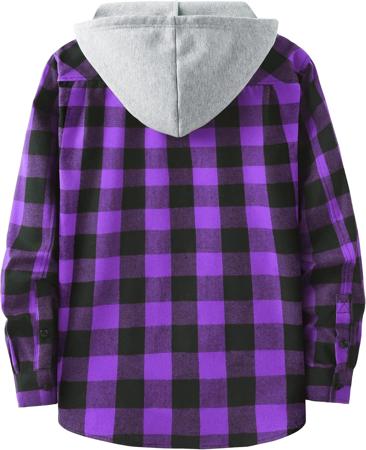 ZITY 3 Pack Men's Flannel Hoodie Shirts Long Sleeve Casual Vintage Button Down Plaid Shirt Jacket with Pocket