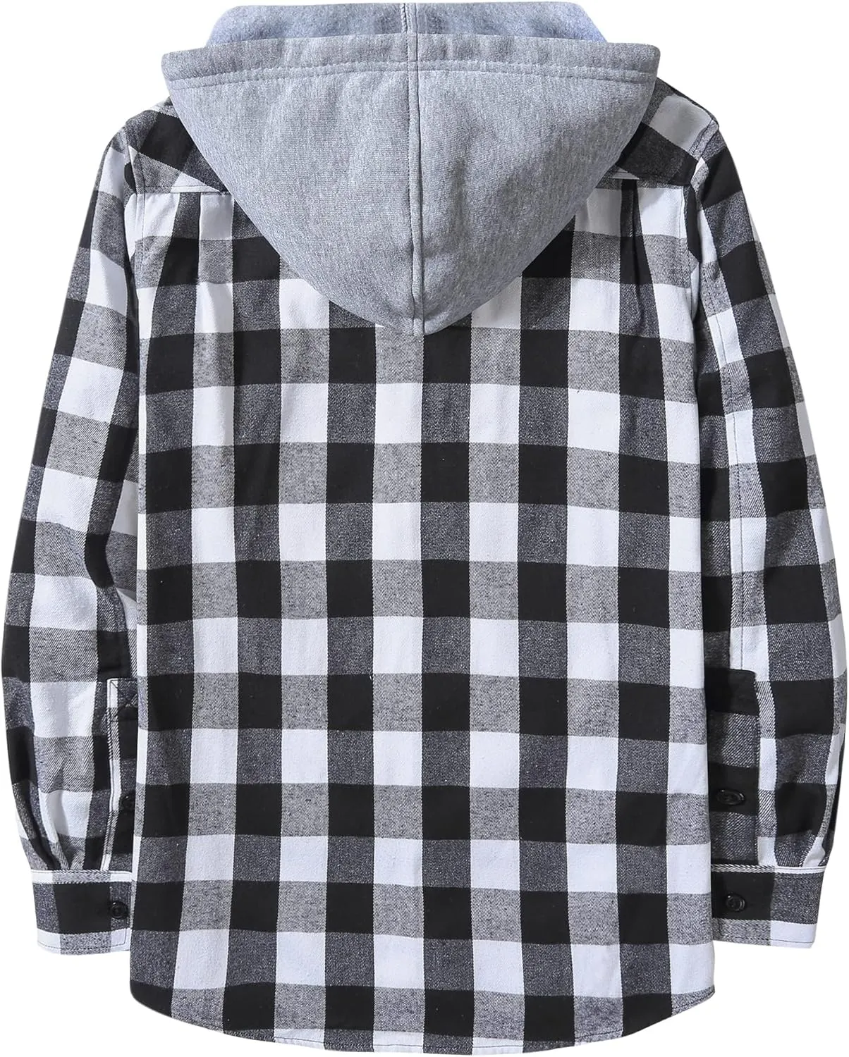ZITY 3 Pack Men's Flannel Hoodie Shirts Long Sleeve Casual Vintage Button Down Plaid Shirt Jacket with Pocket